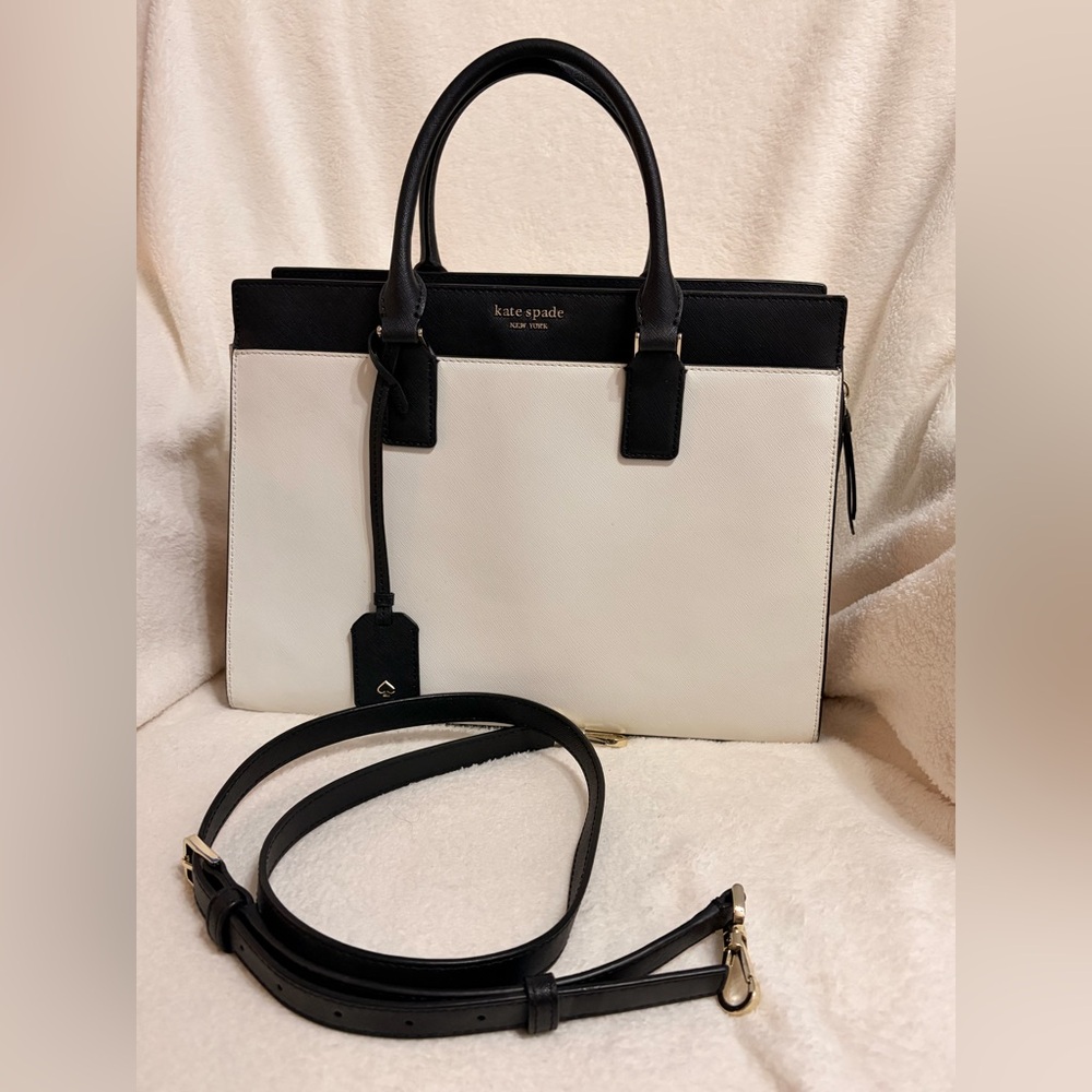 Kate Spade  Black,  White, and Tan  Satchel